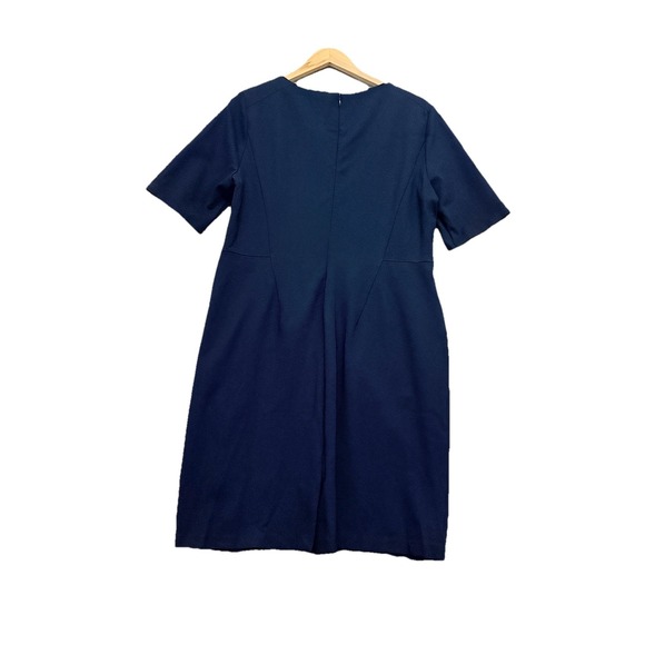 Lands End Womens Shift Career Dress Size 16 Navy Corporate Business Pockets - Picture 2 of 7